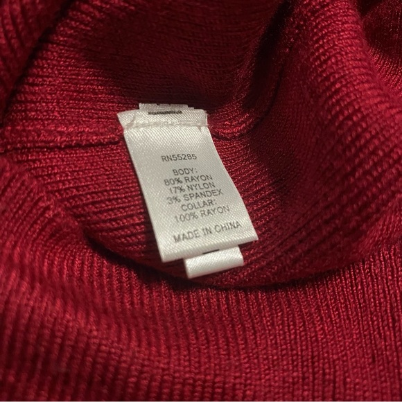 Express Red Soft Stretch Cowl Neck Short Sleeve Sweater - Picture 6 of 6